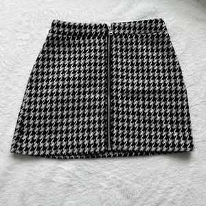 Herringbone tweed mini skirt
